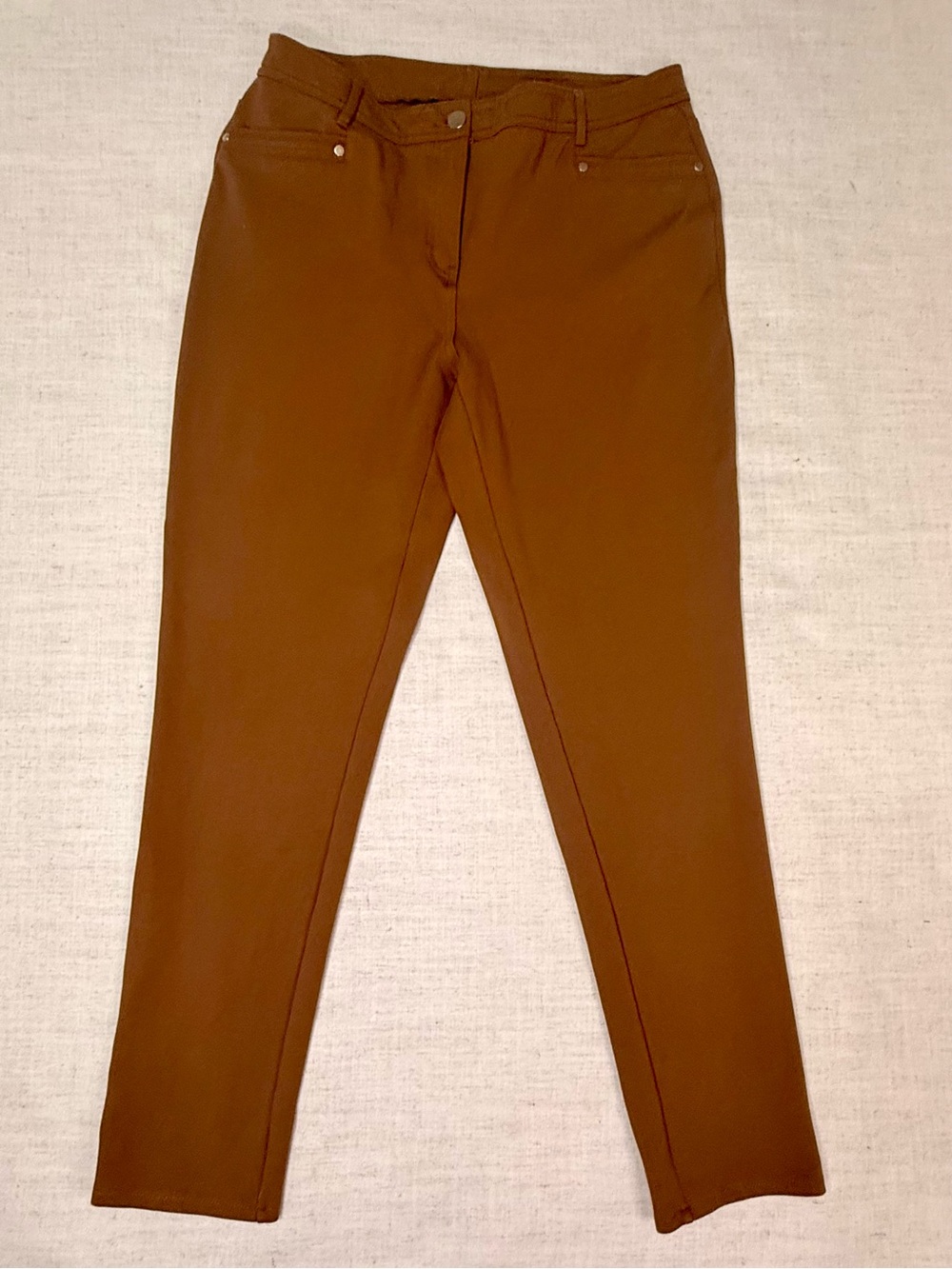 Chico’s So Slimming Pants Women’s 2 Tall US 12 Brown Stretch Straight Leg